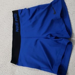 Nike Pro Royal Blue 4" Compression Shorts, medium